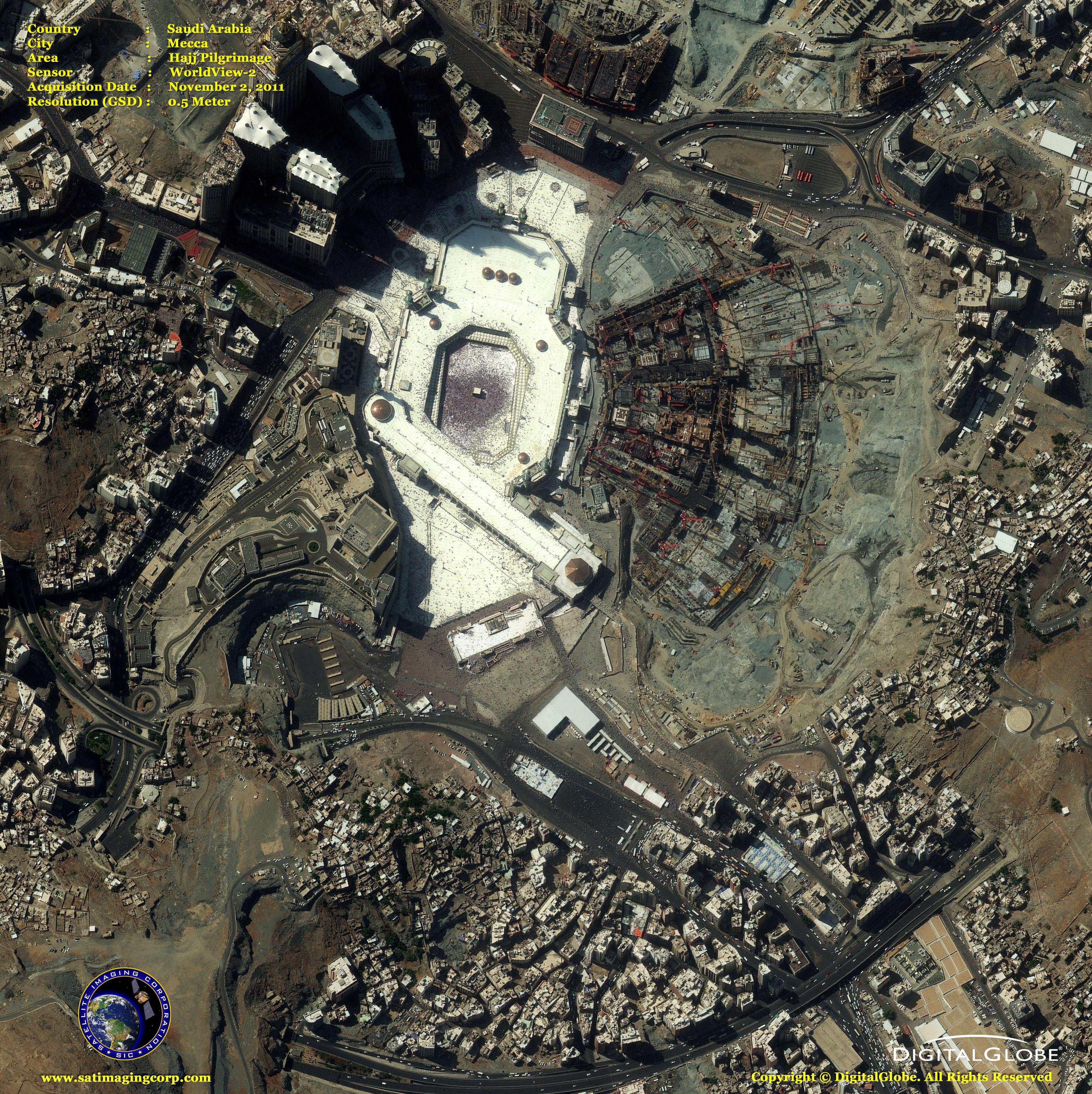 Makkah-kartta satelliitti - Kartta Mekan kartta satelliitti (Saudi-Arabia)