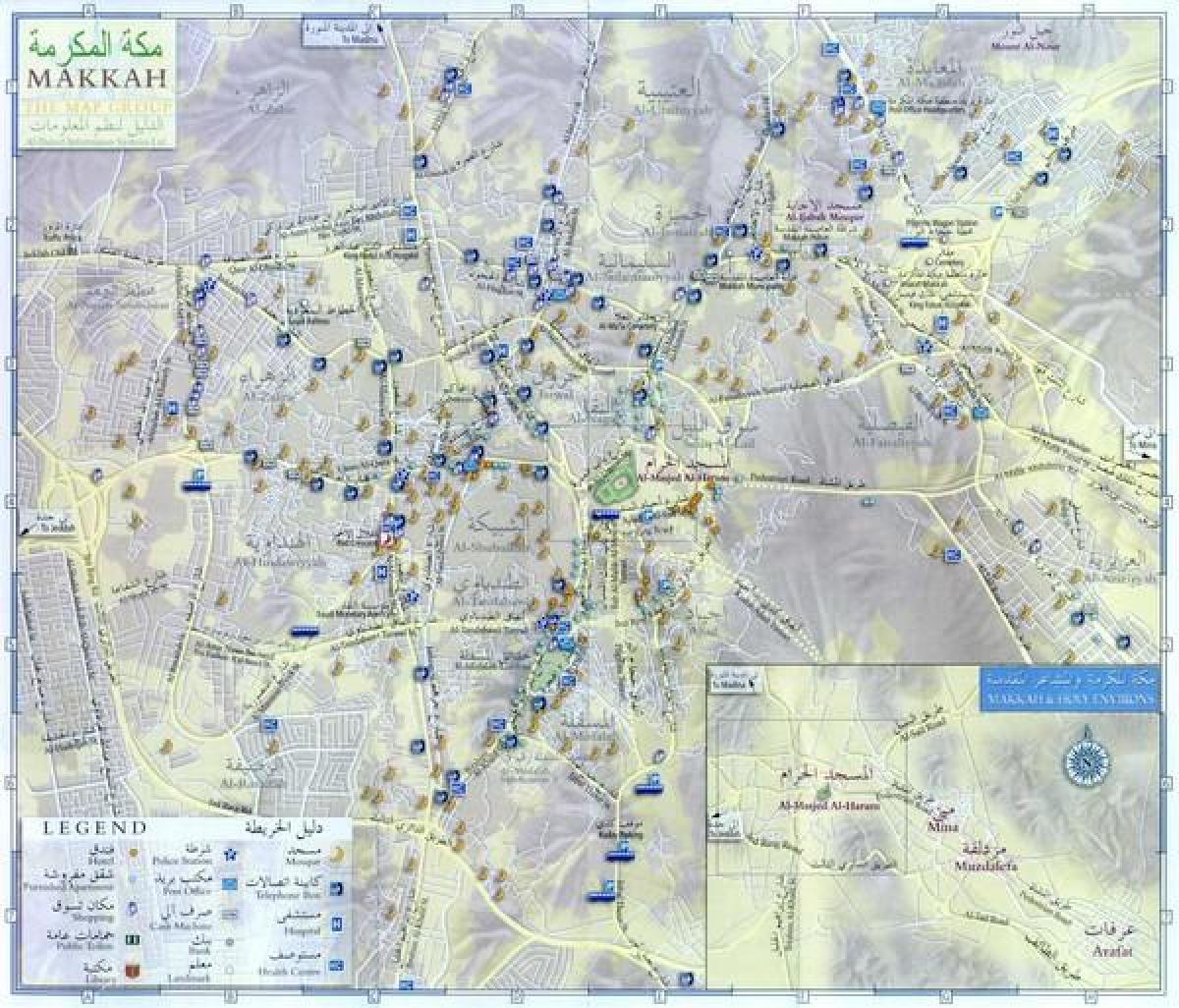 tie-kartta Mekan kaupunki